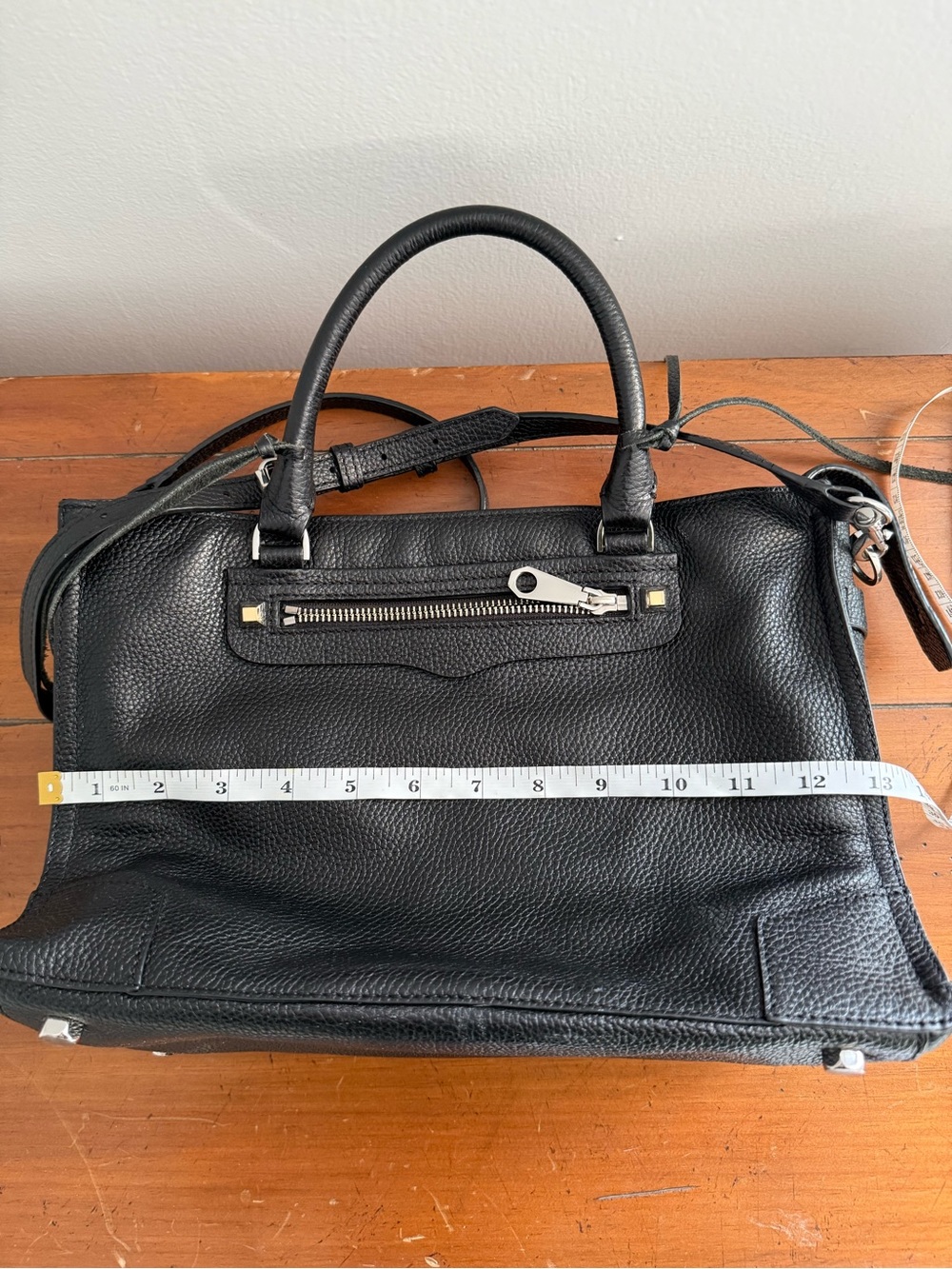 Rebecca Minkoff Black Pebbled Leather Crossbody Satchel - Picture 14 of 15
